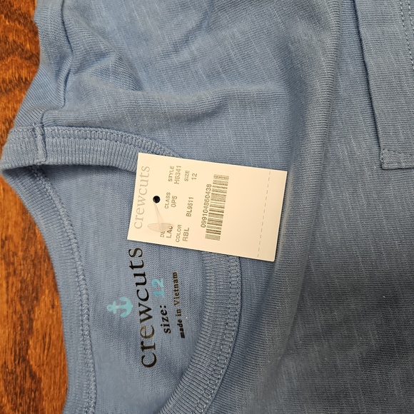 Crewcuts Boys Long-Sleeve Pocket T-Shirt in Slub Cotton Retro Blue size 12 NWT - Picture 3 of 3